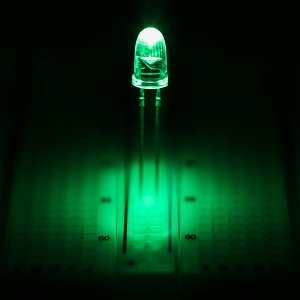 5mm Green LED - 525 nm - T1 3/4 LED w/ 8 Degree Viewing Angle