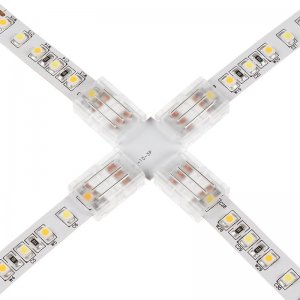 Solderless Clamp-On Cross Connector for 10mm Tunable White LED Strip Lights