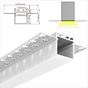 A110S Series 66*28mm LED Strip Channel - Architectural Gypsum Ceiling Plaster Recessed Mounted Drywall Aluminium Profiles
