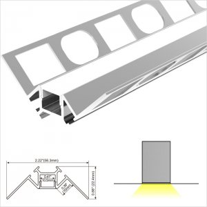 A088 Series 57*23mm LED Strip Channel - Drywall LED Aluminum channel, Aluminum LED Profile For Gypsum Plaster Ceiling, Trimless LED Profile