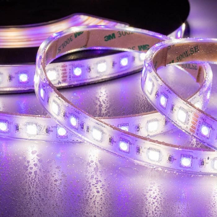 5m RGB+W LED Strip Light - Submersible LED Tape Light - 24V - IP68 ...