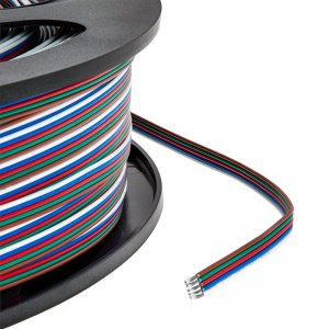 22 Gauge Wire - Five Conductor RGB+W Power Wire - Per Foot